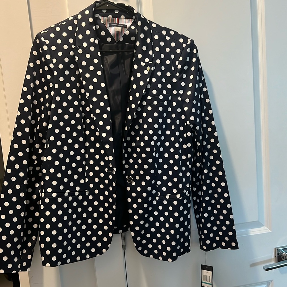 NWT Tommy Hilfiger Polka Dot Blazer